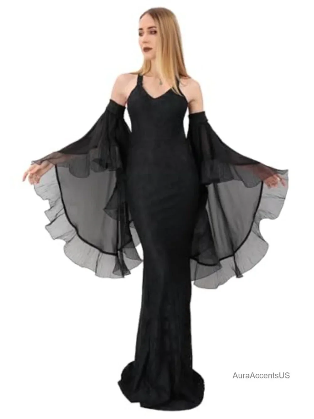 Gothic Tulle Detachable Sleeve Lace Arm Band Gloves